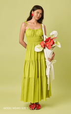PAMELA MAXI DRESS - CHARTREUSE Shop.TayoStudio