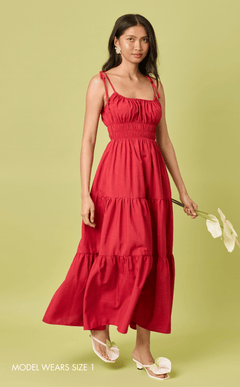 PAMELA MAXI DRESS - RED Shop.TayoStudio