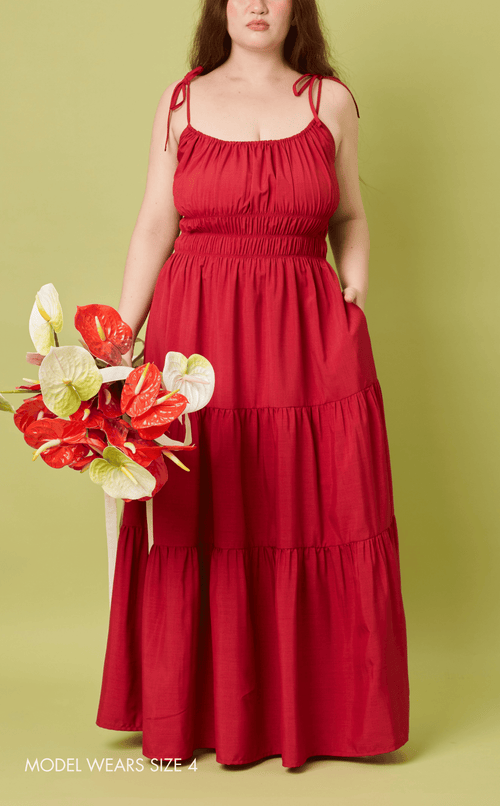 PAMELA MAXI DRESS - RED Shop.TayoStudio