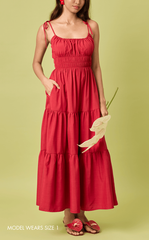 PAMELA MAXI DRESS - RED Shop.TayoStudio