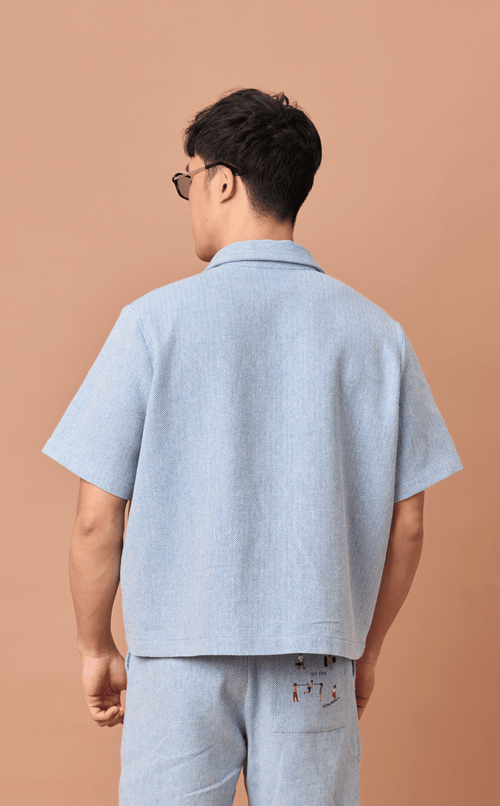 PINO TOP - CHEVRON TWEED w/ KALYE EMBRO Shop.TayoStudio