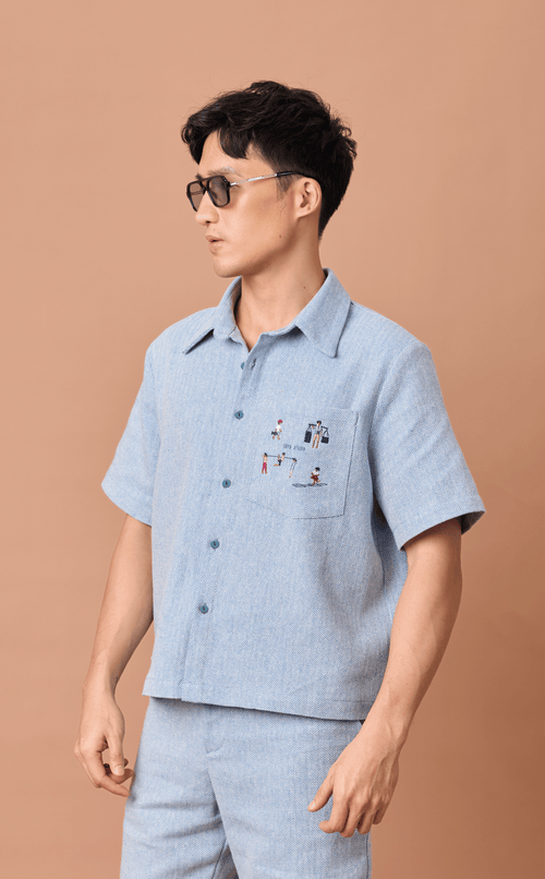 PINO TOP - CHEVRON TWEED w/ KALYE EMBRO (PRE ORDER)