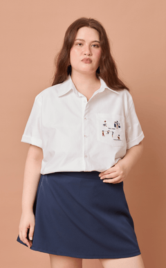 PINO TOP - WHITE OXFORD w/ KAYLE EMBRO Shop.TayoStudio