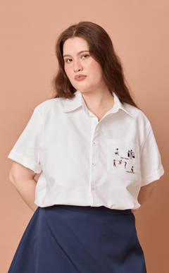 PINO TOP - WHITE OXFORD w/ KAYLE EMBRO Shop.TayoStudio