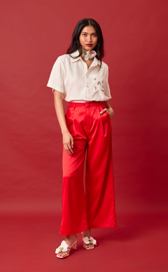 PINO TOP - WHITE CHALK STRIPES w/ BAYANIHAN EMBRO