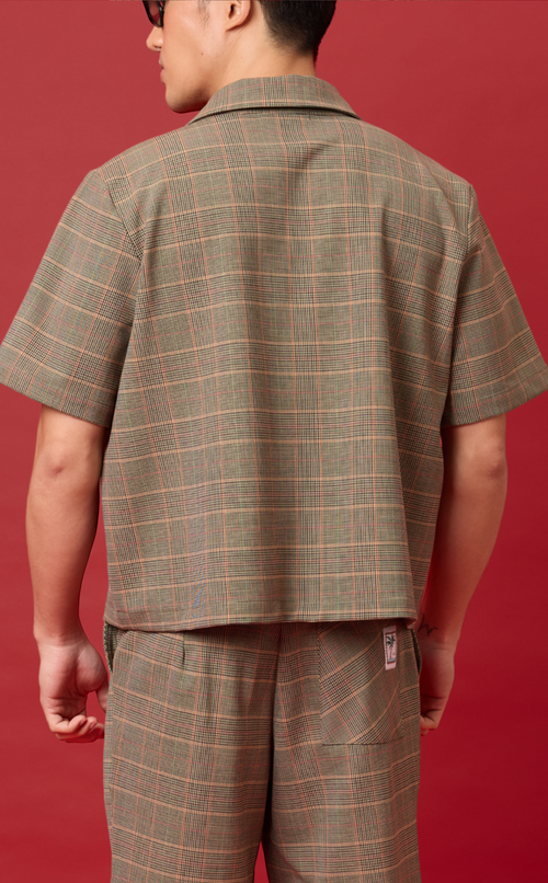 PINO TOP - HOUNDSTOOTH PLAID