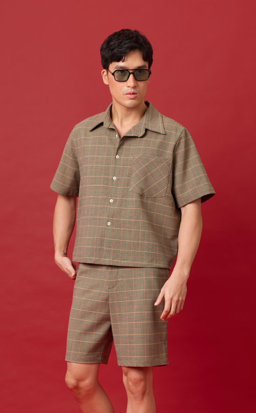 PINO TOP - HOUNDSTOOTH PLAID