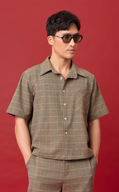 PINO TOP - HOUNDSTOOTH PLAID