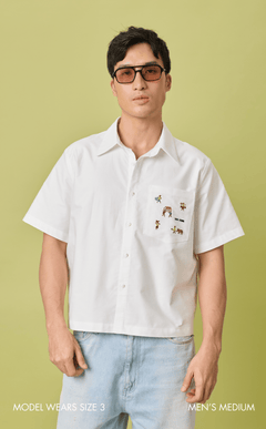 PINO TOP - WHITE OXFORD w/ BAYANIHAN EMBRO