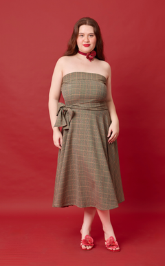 PLUMA DRESS - HOUNDSTOOTH PLAID (PRE ORDER)