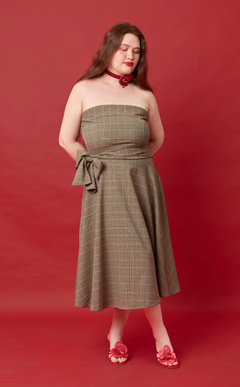 PLUMA DRESS - HOUNDSTOOTH PLAID (PRE ORDER)
