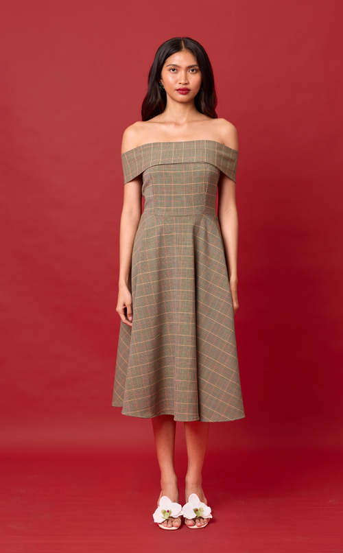 PLUMA DRESS - HOUNDSTOOTH PLAID (PRE ORDER) Shop.TayoStudio