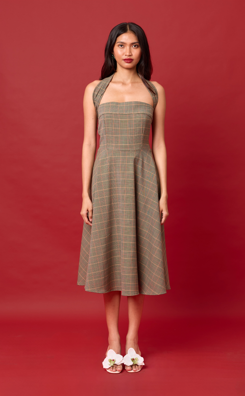 PLUMA DRESS - HOUNDSTOOTH PLAID (PRE ORDER)
