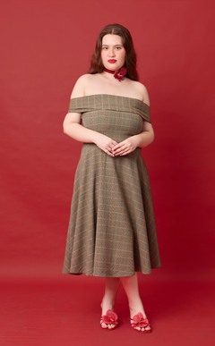 PLUMA DRESS - HOUNDSTOOTH PLAID (PRE ORDER) Shop.TayoStudio