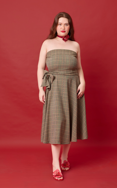 PLUMA DRESS - HOUNDSTOOTH PLAID (PRE ORDER)