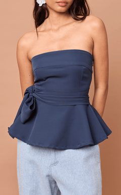 PLUMA TOP - NAVY BLUE Shop.TayoStudio