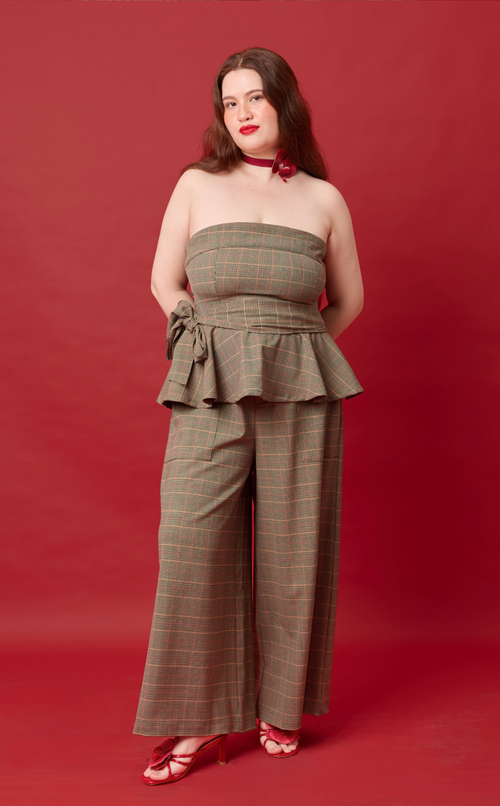 PLUMA TOP - HOUNDSTOOTH PLAID Shop.TayoStudio