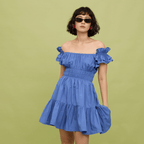 POPPY MINI DRESS - CORNFLOWER