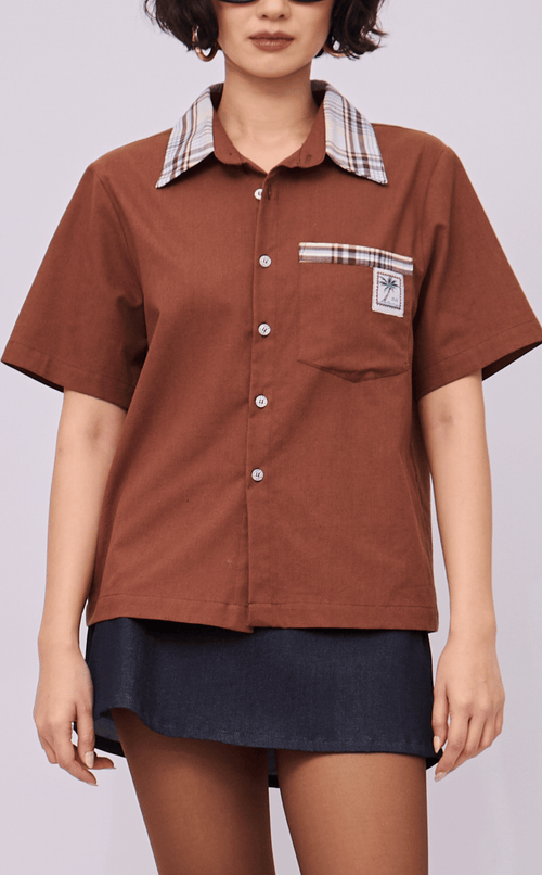 PINO TOP - COMBI CHOCOLATE PLAID