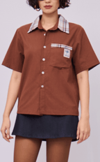 PINO TOP - COMBI CHOCOLATE PLAID