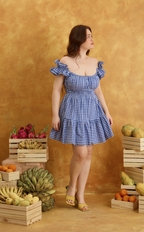 POPPY MINI DRESS - BLUE GINGHAM Shop.TayoStudio