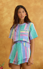 PUERTO SHIRT - MULTICOLOR LINEN STRIPES Shop.TayoStudio