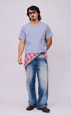 PUERTO SHIRT - BLUE STRIPES SEERSUCKER
