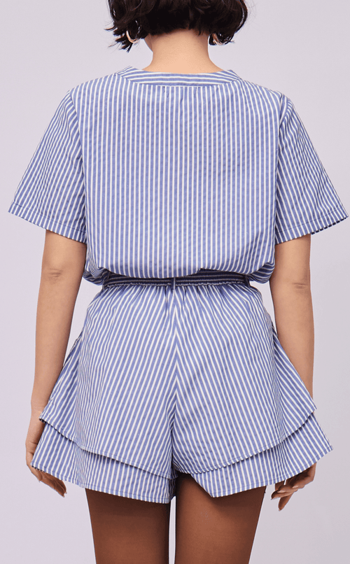PUERTO SHIRT - BLUE STRIPES SEERSUCKER