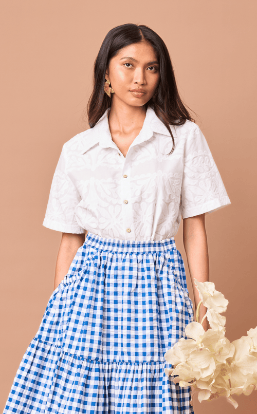 RAJA SHIRT - WHITE LACE Shop.TayoStudio