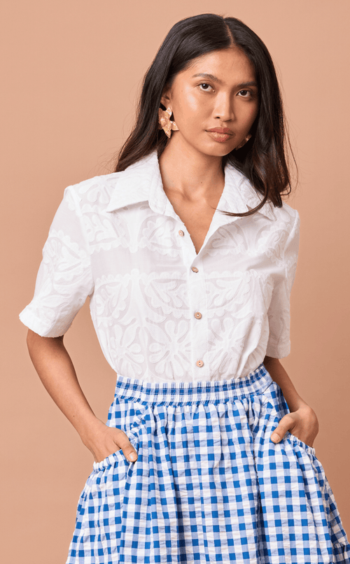 RAJA SHIRT - WHITE LACE