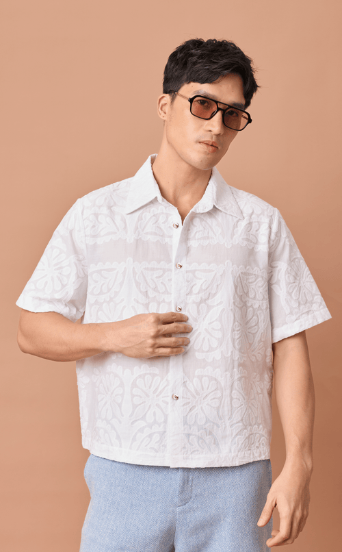 RAJA SHIRT - WHITE LACE