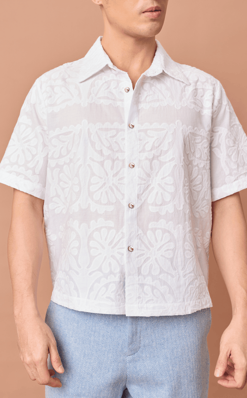 RAJA SHIRT - WHITE LACE