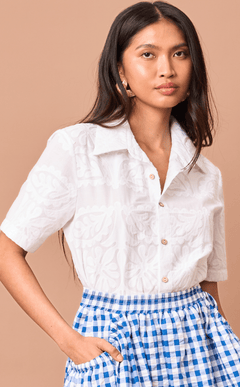 RAJA SHIRT - WHITE LACE Shop.TayoStudio