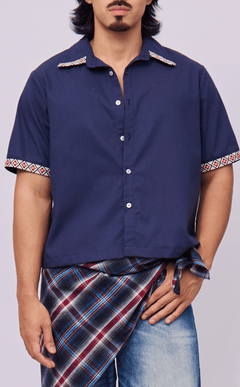 RAJA SHIRT - NAVY BLUE LINEN