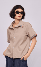 RAJA SHIRT - TAUPE LINEN
