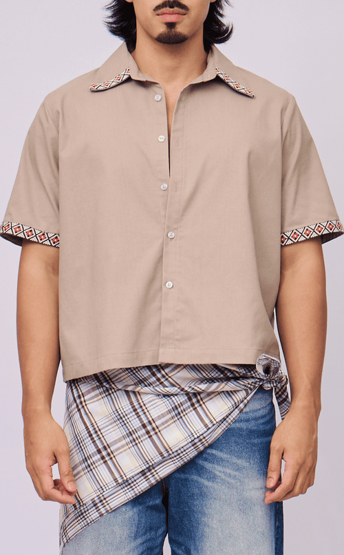 RAJA SHIRT - TAUPE LINEN