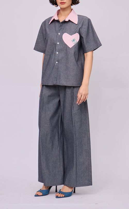 RANDY PANTS - GRAY DENIM CHAMBRAY