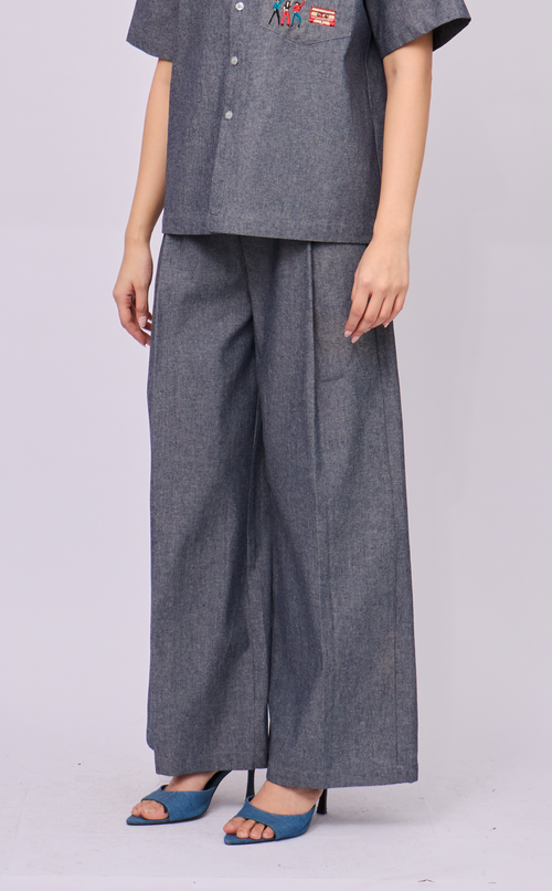RANDY PANTS - GRAY DENIM CHAMBRAY