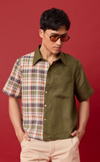 SULTAN SHIRT - OLIVE PLAID Shop.TayoStudio