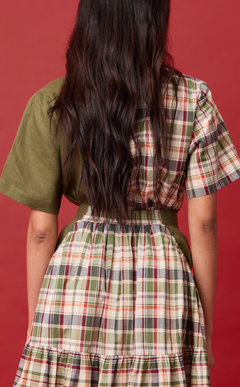 SULTAN SHIRT - OLIVE PLAID Shop.TayoStudio