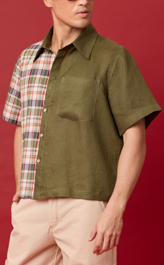 SULTAN SHIRT - OLIVE PLAID Shop.TayoStudio