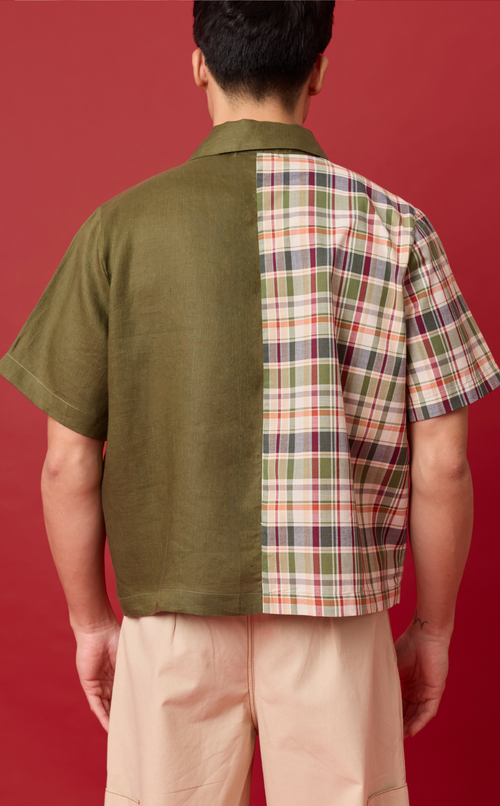 SULTAN SHIRT - OLIVE PLAID Shop.TayoStudio
