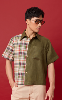 SULTAN SHIRT - OLIVE PLAID Shop.TayoStudio