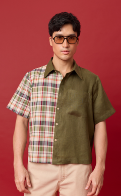 SULTAN SHIRT - OLIVE PLAID Shop.TayoStudio