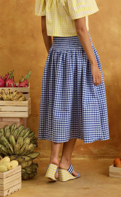 JOSEFA SKIRT - NAVY BLUE GINGHAM (PRE-ORDER) Shop.TayoStudio
