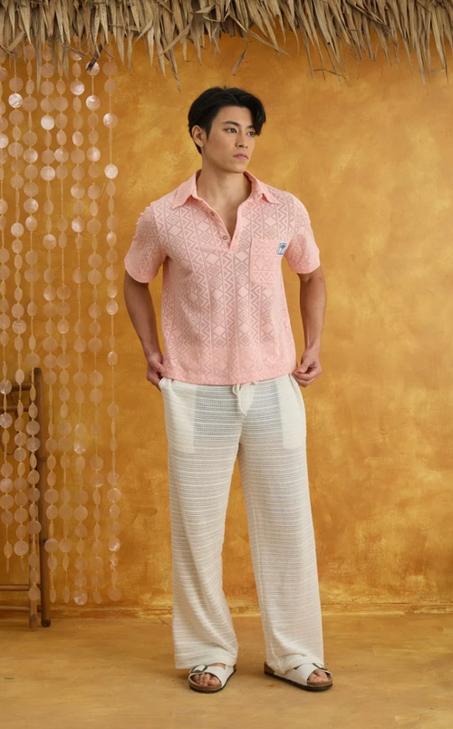 GILIW SHIRT - PEACH LACE (PRE-ORDER) Shop.TayoStudio