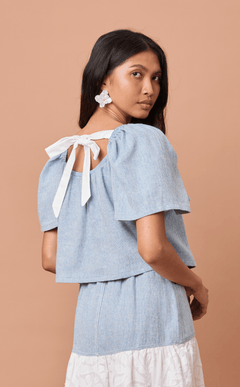 VANIA TOP - CHEVRON TWEED Shop.TayoStudio