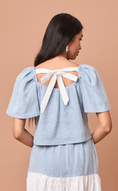 VANIA TOP - CHEVRON TWEED