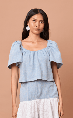 VANIA TOP - CHEVRON TWEED Shop.TayoStudio