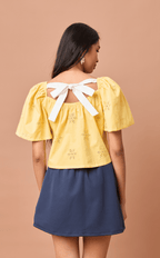 VANIA TOP - YELLOW EYELET